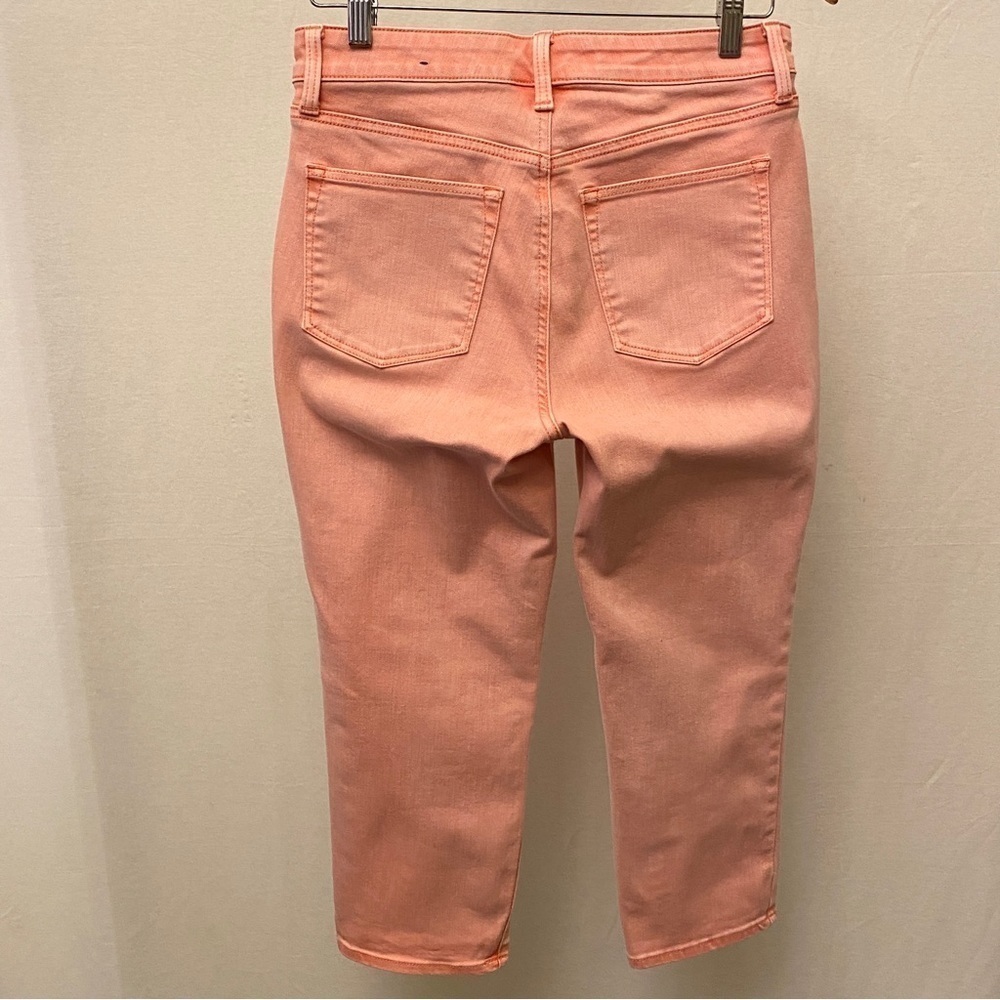 Talbots 6P Straight Crop Curvy Jeans Mid Rise Salmon Light Coral Pink Color - Picture 10 of 12